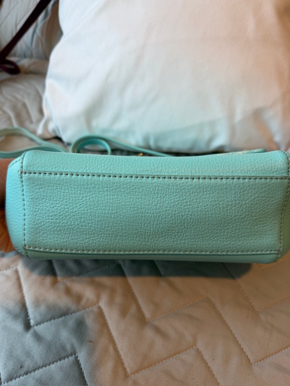kate spade tiffany blue color pebble leather crossbody with studs - Picture 3 of 8